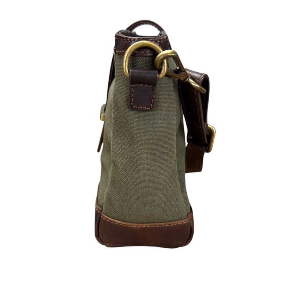 Orvis Battenkill Canvas Leather Crossbody Bag Grey Olive Utility Gorpcore Purse - Picture 10 of 15